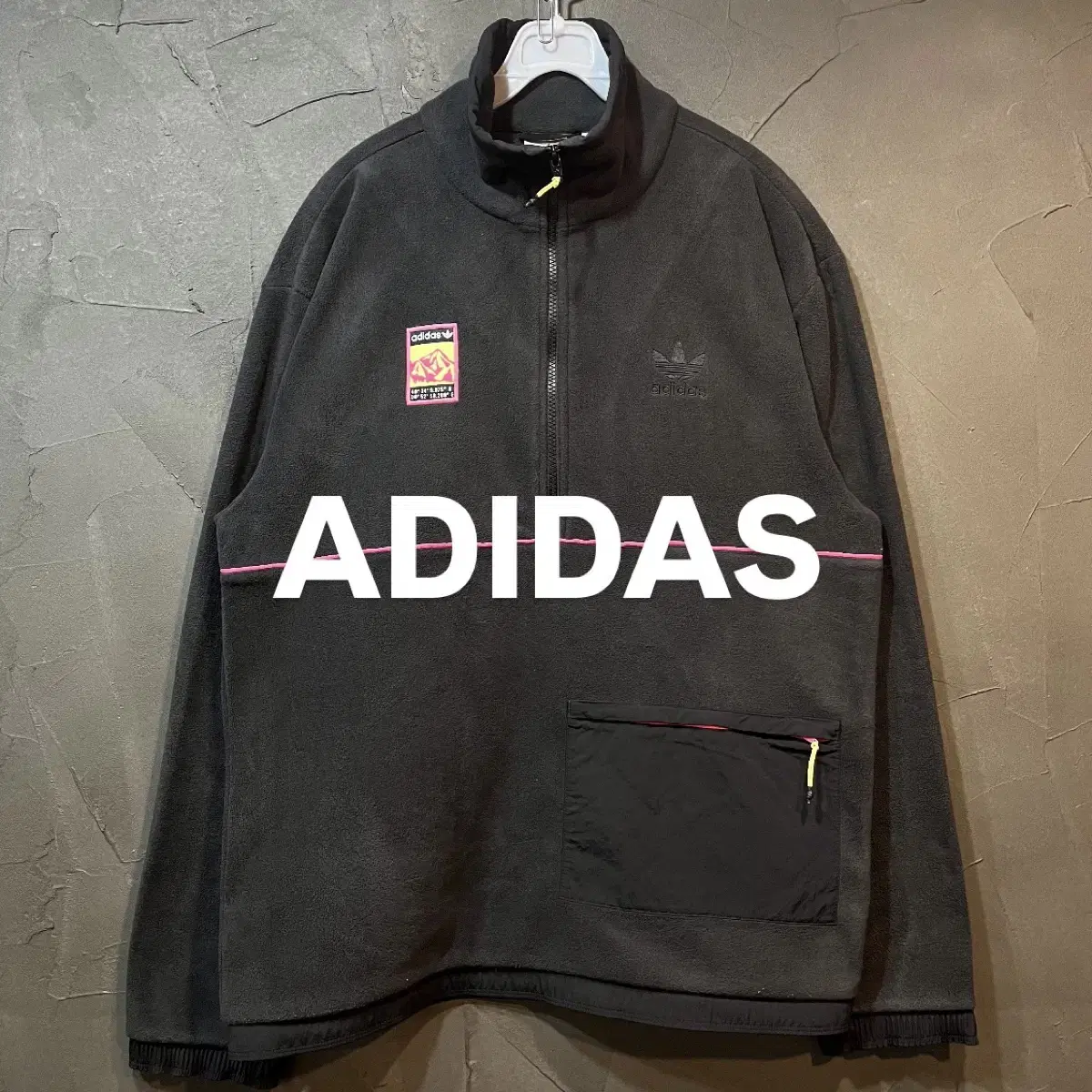 [L] ADIDAS 아디다스 반집업 플리스 자켓